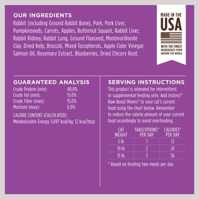 Show full view: Instinct Raw Boost Mixers Grain-Free Rabbit Recipe Freeze-Dried Cat Food Topper, 6-oz bag slide 8 of 13