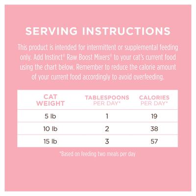 Show full view: Instinct Raw Boost Mixers Grain-Free Skin & Coat Health Recipe Freeze-Dried Cat Food Topper, 5.5-oz bag slide 10 of 13