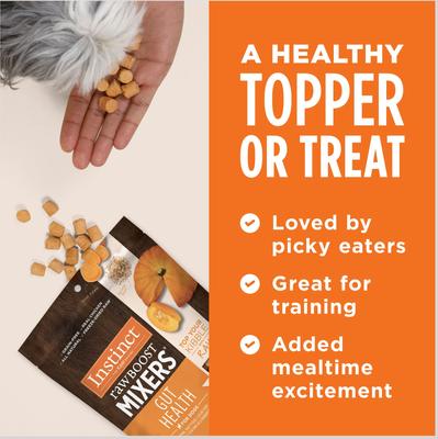 Show full view: Instinct Raw Boost Mixers Gut Health Recipe Grain-Free Freeze-Dried Dog Food Topper, 25-oz bundle slide 7 of 12