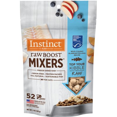 Instinct Instinct RawBoost Mixers Wild Caught Alaskan Pollock Recipe High-Protein Grain-Free Freeze-Dried Cat Food Topper, 5-oz bag