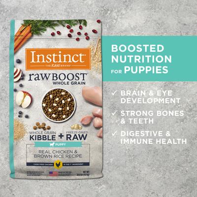 Show full view: Instinct Raw Boost Puppy Whole Grain Real Chicken & Brown Rice Recipe Dry Dog Food, 20-lb bag slide 7 of 13