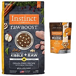Instinct Raw Boost Recipe with Real Chicken & Freeze-Dried Raw Pieces Dry Food + Freeze-Dried Raw Boost Mixers Gut Health Recipe Dog Food Topper