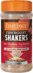 Instinct Raw Boost Shakers All Natural Beef Recipe High-Protein Grain-Free Freeze-Dried Dog Food Topper, 5.5-oz bottle
