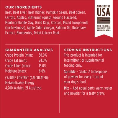 Show full view: Instinct Raw Boost Shakers All Natural Beef Recipe High-Protein Grain-Free Freeze-Dried Dog Food Topper, 5.5-oz bottle slide 9 of 11