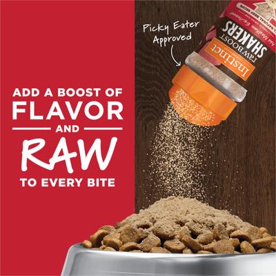 Show full view: Instinct Raw Boost Shakers All Natural Beef Recipe High-Protein Grain-Free Freeze-Dried Dog Food Topper, 5.5-oz bottle slide 3 of 11