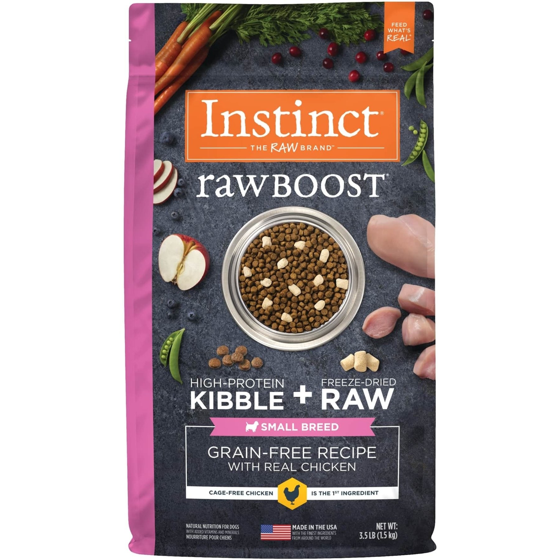 Instinct Raw Boost Small Breed Adult Grain-Free Real Chicken Recipe Dry Dog Food, 3.5-lb bag