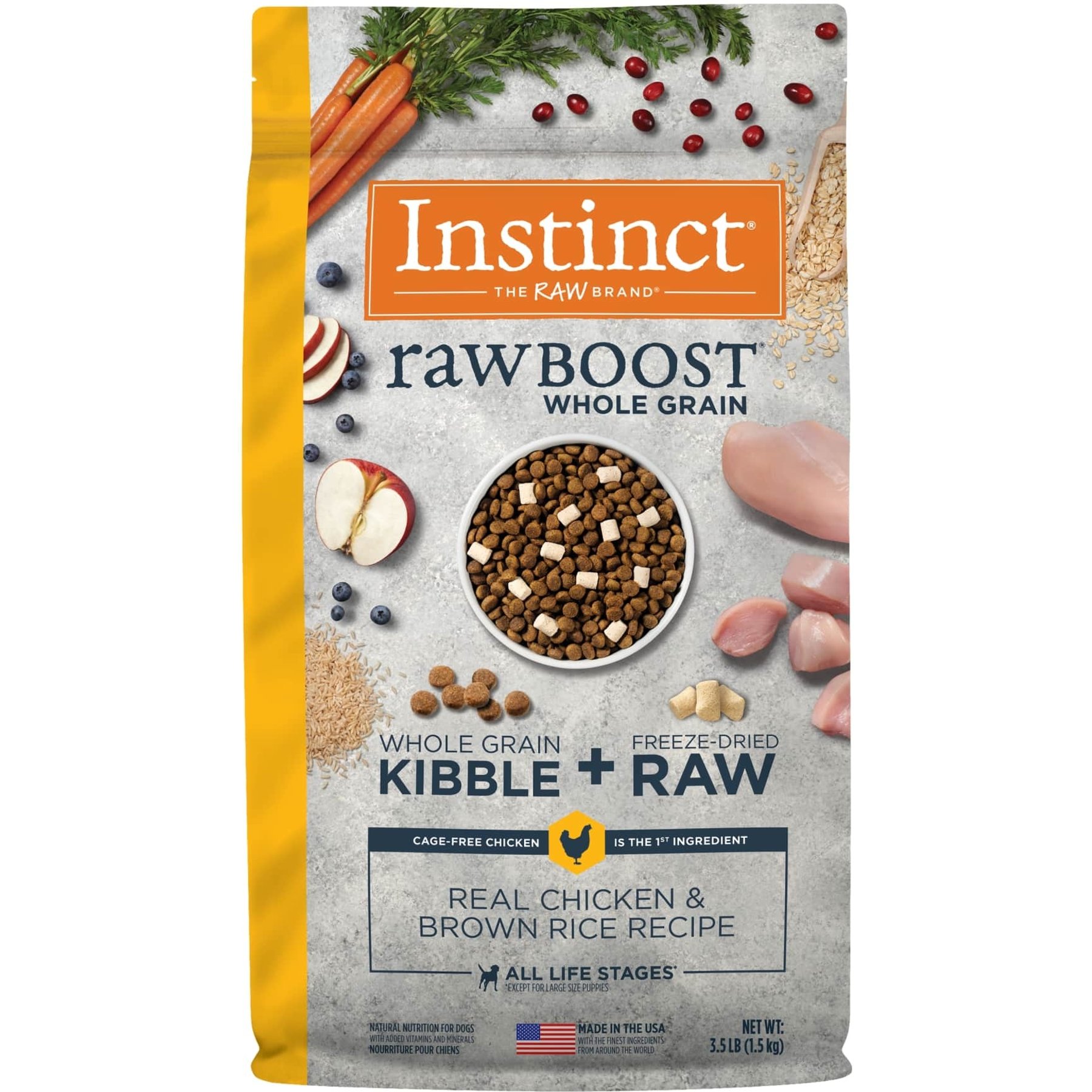 Instinct Raw Boost Whole Grain Real Chicken & Brown Rice Recipe Dry Dog Food, 3.5-lb bag