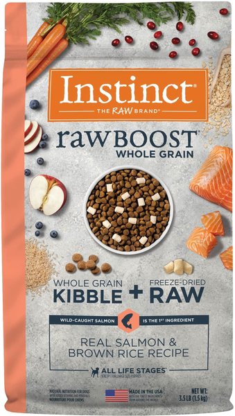 Instinct Dog Food Raw Boost Whole Grain Real Salmon & Brown Rice Recipe Dry Dog Food