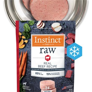 Instinct by Nature's Variety Frozen Raw Medallions Grain-Free Natural Beef Recipe Dog Food, 3-lb bag