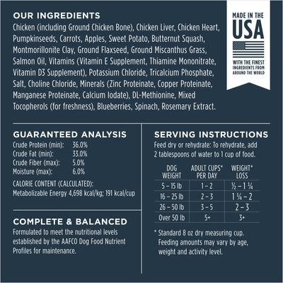 Show full view: Instinct Raw Meals Cage-Free Chicken Recipe Grain-Free Adult Freeze-Dried Dog Food, 50-oz bundle slide 9 of 11