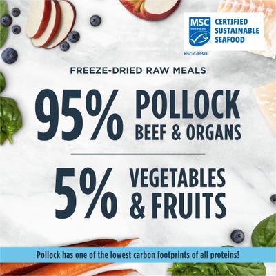 Show full view: Instinct Raw Meals Grain-Free Wild Caught Alaskan Pollock Recipe Freeze-Dried Cat Food, 24-oz bag slide 5 of 9