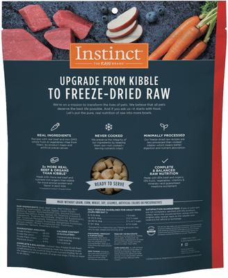 Show full view: Instinct Raw Meals Real Beef Recipe Grain-Free Adult Freeze-Dried Dog Food, 50-oz bundle slide 3 of 11