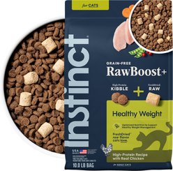 Instinct RawBoost Healthy Weight Recipe Grain-Free Dry Cat Food, 10-lb bag