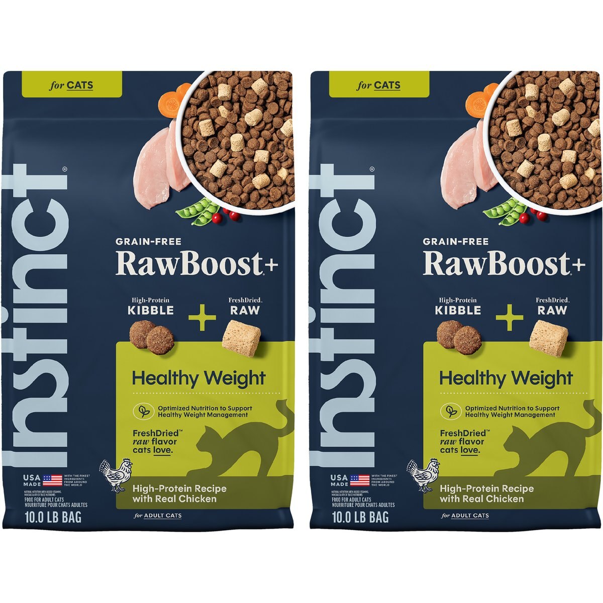 Instinct RawBoost Healthy Weight Recipe Grain-Free Dry Cat Food, 20-lb bundle