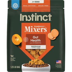 Instinct RawBoost Mixers Frozen Adult Grain-Free Gut Health Recipe Dog Food Topper, 1.25-lb bag