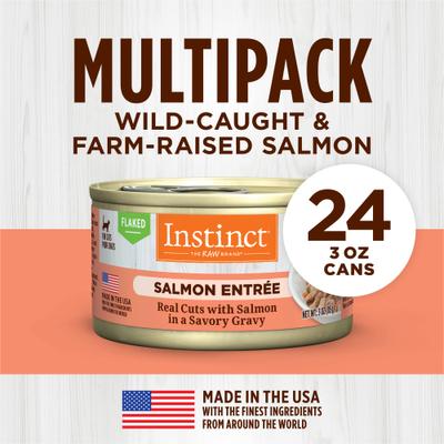 Show full view: Instinct Salmon Entree Grain-Free Flaked Wet Cat Food, 3-oz can, case of 24 slide 6 of 10
