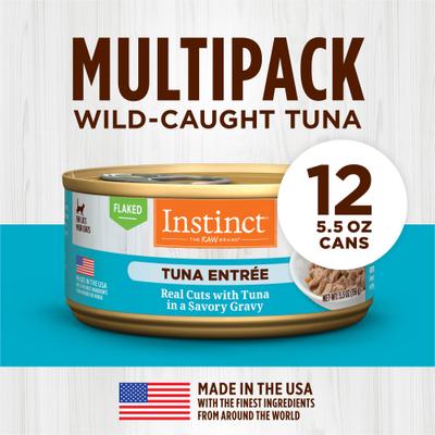 Show full view: Instinct Tuna Entree Grain-Free Flaked Wet Cat Food, 5.5-oz can, case of 12 slide 6 of 10