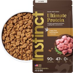 Instinct Ultimate Protein Cage-Free Duck Recipe Grain-Free Dry Cat Food, 4-lb bag