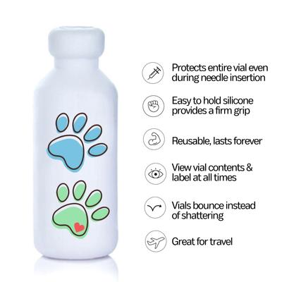 Show full view: Insulin Vial Protector for Lantus 2 Pack, Cat/Dog Paw Prints slide 2 of 6