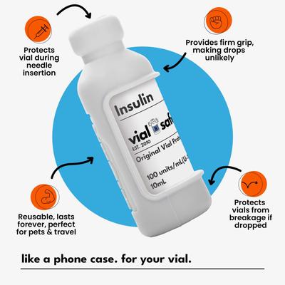 Show full view: Insulin Vial Protector for Lantus 2 Pack, Cat/Dog Paw Prints slide 4 of 6