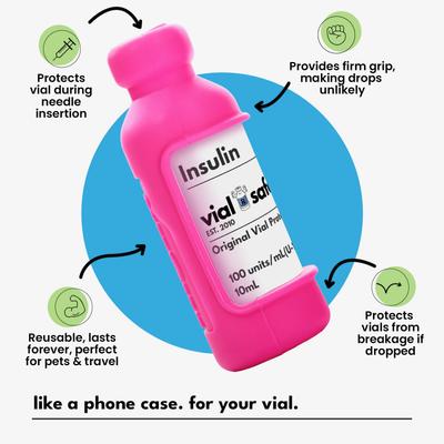 Show full view: Insulin Vial Protector for Lantus, Pink, 2 Pack slide 4 of 6