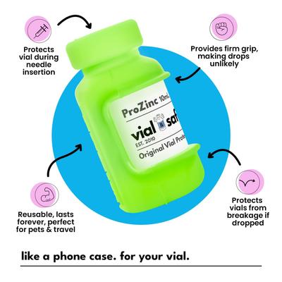Show full view: Insulin Vial Protector for Prozinc, Green, 10mL, 2 Pack slide 4 of 6