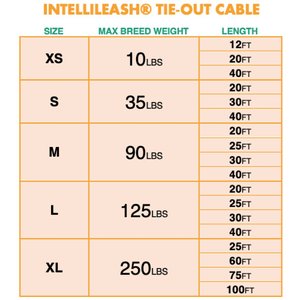 IntelliLeash Tie-Out Dog Cables, 20-ft, 35-lb