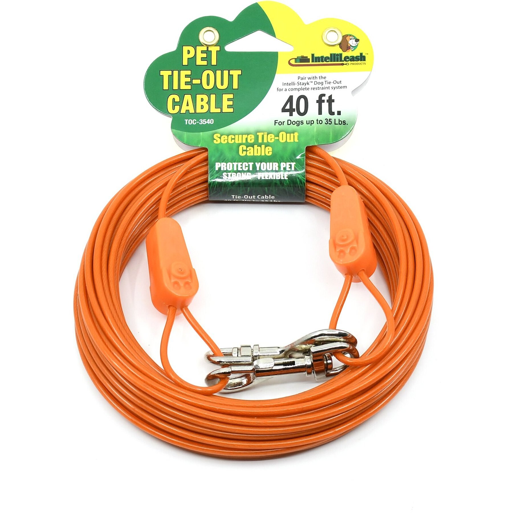 IntelliLeash Tie-Out Dog Cables, 40-ft, 35-lb