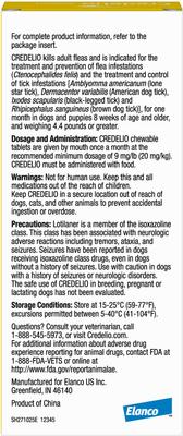 Show full view: Interceptor Plus Chew, 8.1-25 lbs, (Green Box), 1 Chew (1-mo. supply) + Credelio Chewable Tablet for Dogs, 4.4-6 lbs, (Yellow Box), 1 Chewable Tablet (1-mo. supply) slide 7 of 9