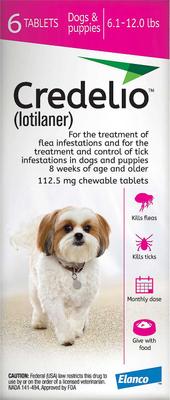 Show full view: Interceptor Plus Chew for Dogs, 2-8 lbs, (Orange Box), 6 Chews (6-mos. supply) & Credelio Chewable Tablet for Dogs, 6.1-12 lbs, (Pink Box), 6 Chewable Tablets (6-mos. supply) slide 8 of 10