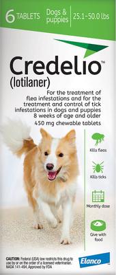 Show full view: Interceptor Plus Chew for Dogs, 50.1-100 lbs, (Blue Box), 6 Chews (6-mos. supply) & Credelio Chewable Tablet for Dogs, 25.1-50 lbs, (Green Box), 6 Chewable Tablets (6-mos. supply) slide 8 of 10
