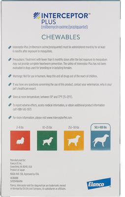 Show full view: Interceptor Plus Chew for Dogs, 50.1-100 lbs, (Blue Box), 6 Chews (6-mos. supply) & Credelio Chewable Tablet for Dogs, 6.1-12 lbs, (Pink Box), 6 Chewable Tablets (6-mos. supply) slide 3 of 10