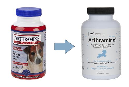 Show full view: International Veterinary Sciences Arthramine Healthy Joints & Bones Glucosamine Dog Supplement, Small/Medium, 120 count slide 5 of 7