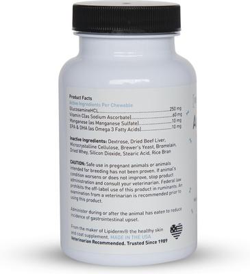 Show full view: International Veterinary Sciences Arthramine Healthy Joints & Bones Glucosamine Dog Supplement, Small/Medium, 60 count slide 4 of 7