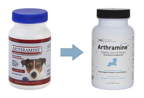 Show full view: International Veterinary Sciences Arthramine Healthy Joints & Bones Glucosamine Dog Supplement, Small/Medium, 60 count slide 5 of 7