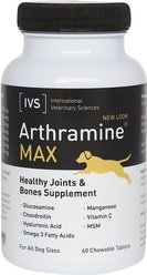 International Veterinary Sciences Arthramine Max Healthy Joints & Bones Glucosamine Dog Supplement, 60 count