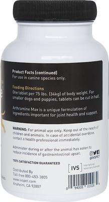 Show full view: International Veterinary Sciences Arthramine Max Healthy Joints & Bones Glucosamine Dog Supplement, 60 count slide 3 of 7