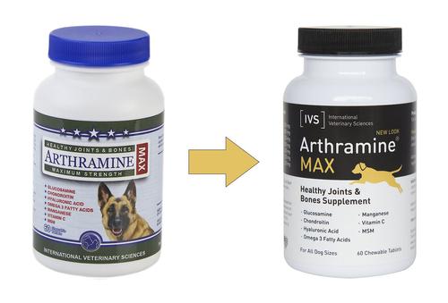 Show full view: International Veterinary Sciences Arthramine Max Healthy Joints & Bones Glucosamine Dog Supplement, 60 count slide 5 of 7