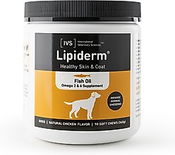 International Veterinary Sciences Lipiderm Chicken Flavor Skin & Coat Health Chew Dog Supplement, 90 count