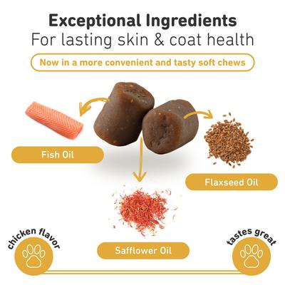 Show full view: International Veterinary Sciences Lipiderm Chicken Flavor Skin & Coat Health Chew Dog Supplement, 90 count slide 5 of 5