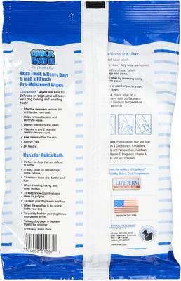 Show full view: International Veterinary Sciences Quick Bath Small Breed Dog Wipes, 10 count slide 3 of 8