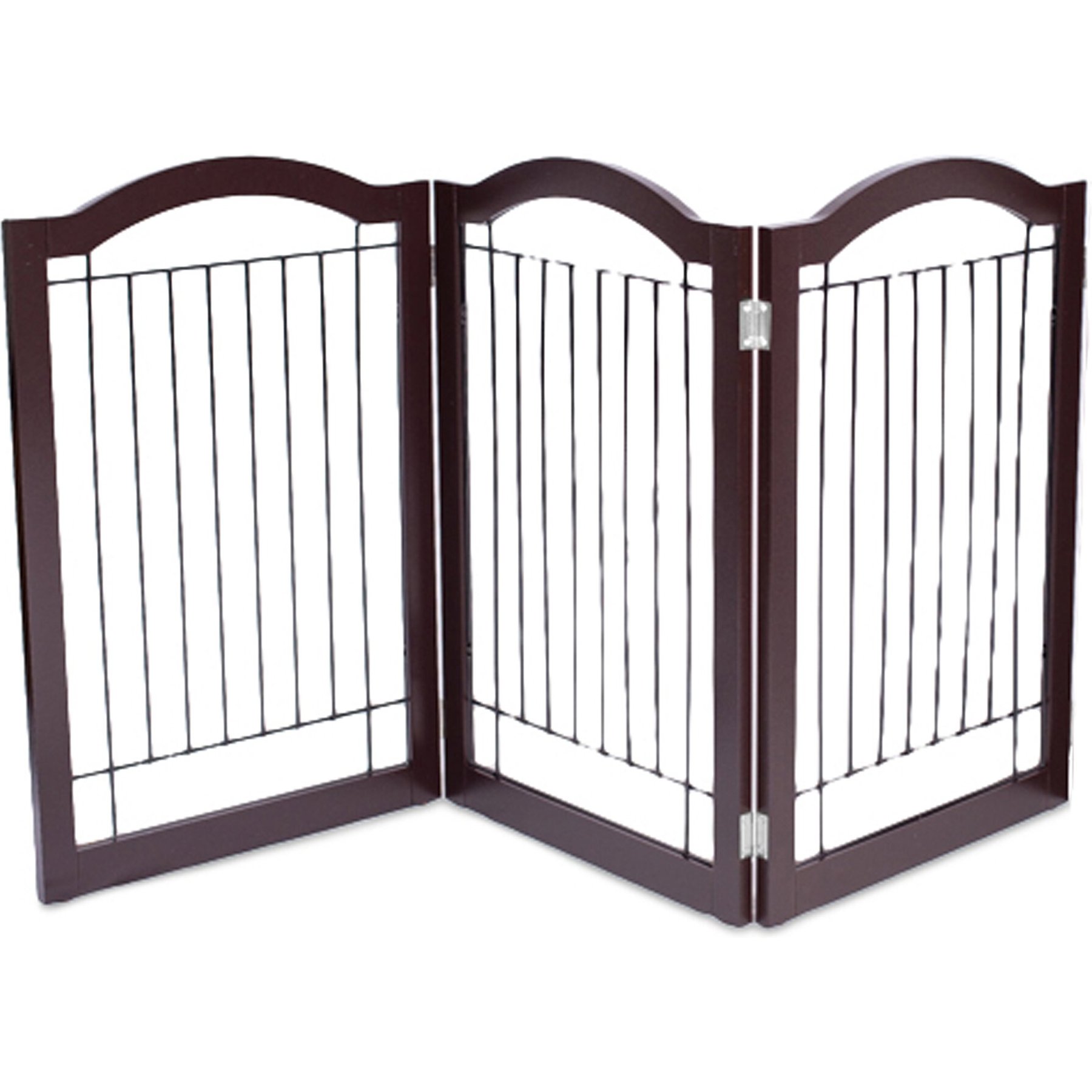 Internet's Best Arched Top Wire Dog Gate, 30-in, Espresso, 3 Panel