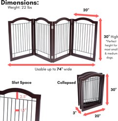 Internet's Best Arched Top Wire Dog Gate, 30-in, Espresso, 4 Panel slide 2 of 9