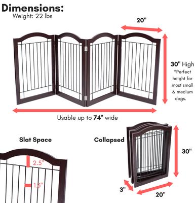 Show full view: Internet's Best Arched Top Wire Dog Gate, 30-in, Espresso, 4 Panel slide 3 of 10