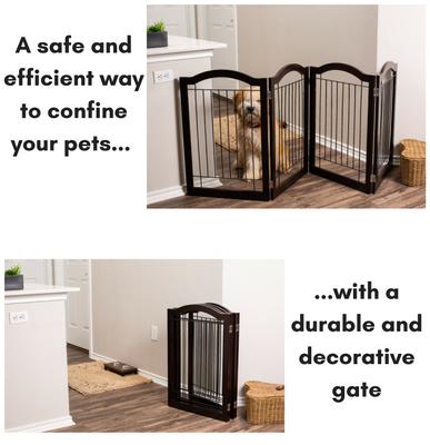 Show full view: Internet's Best Arched Top Wire Dog Gate, 30-in, Espresso, 4 Panel slide 4 of 10