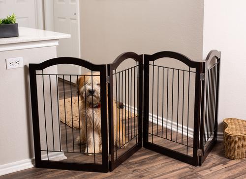 Show full view: Internet's Best Arched Top Wire Dog Gate, 30-in, Espresso, 4 Panel slide 5 of 10