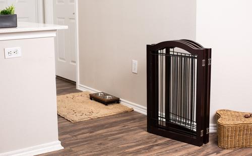 Show full view: Internet's Best Arched Top Wire Dog Gate, 30-in, Espresso, 4 Panel slide 6 of 10