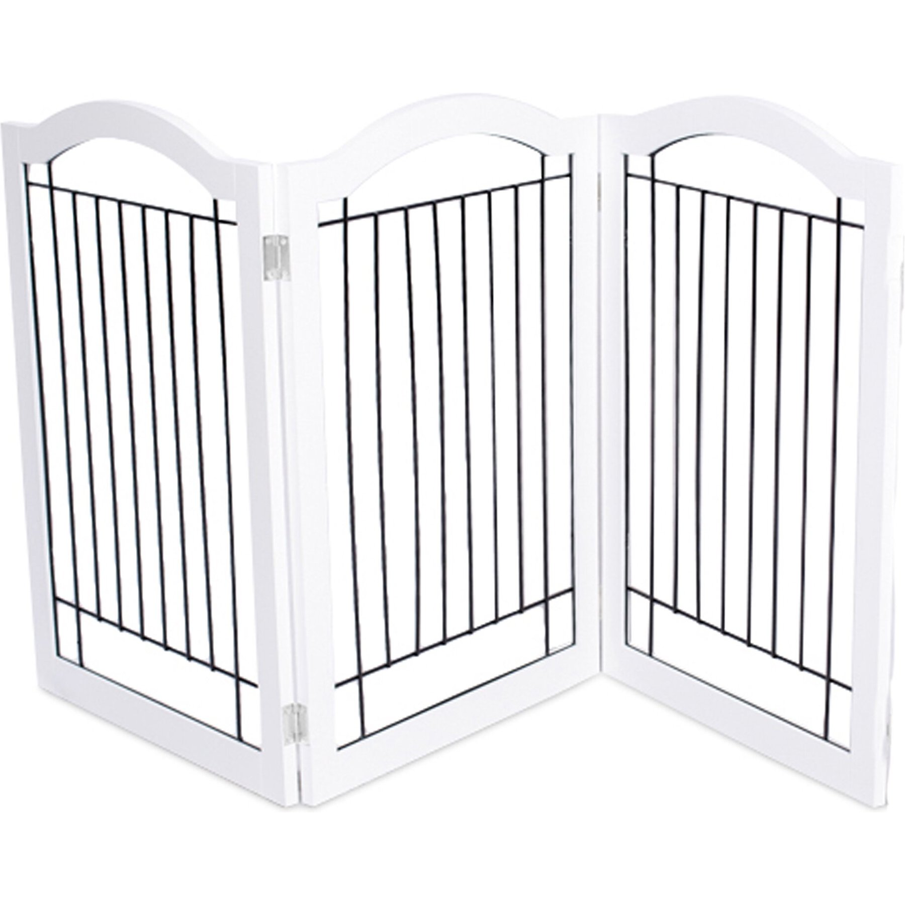 Internet's Best Arched Top Wire Dog Gate, 30-in, White, 3 Panel