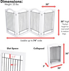 Internet's Best Arched Top Wire Dog Gate, 30-in, White, 4 Panel slide 2 of 8
