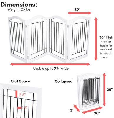 Show full view: Internet's Best Arched Top Wire Dog Gate, 30-in, White, 4 Panel slide 3 of 9